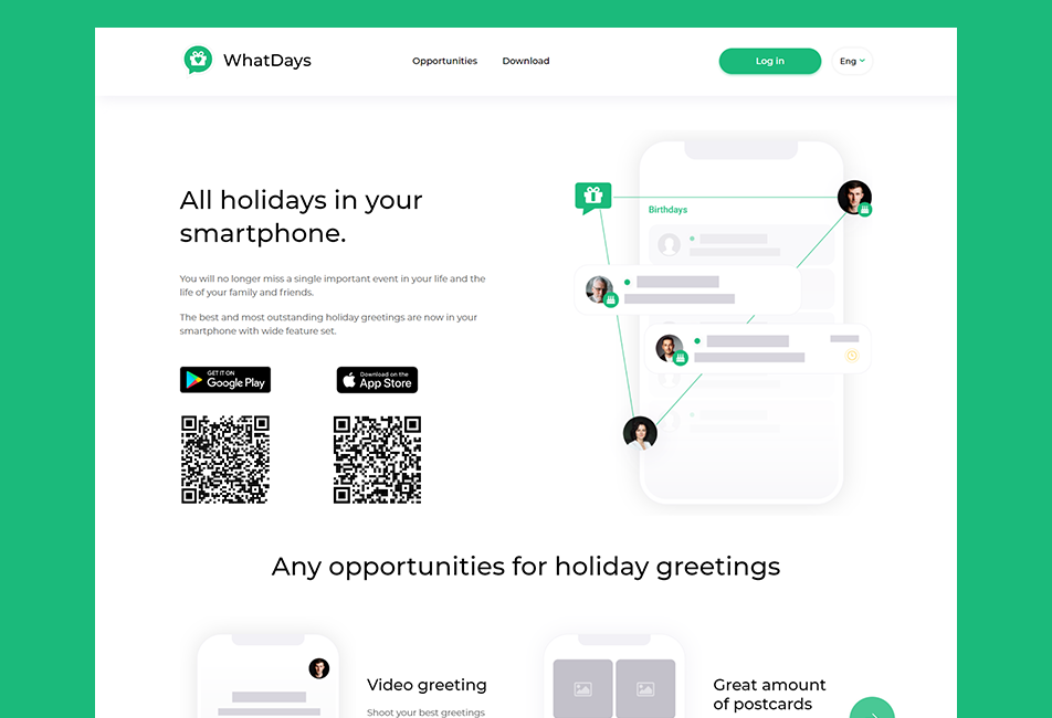 WhatDays - любые возможности для праздничных поздравлений